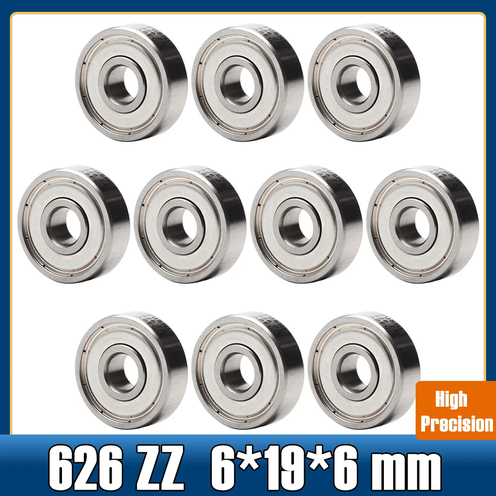 626ZZ Bearing ABEC-5 ( 10 PCS ) 6*19*6 mm Miniature 626Z Ball Bearings 626 ZZ EMQ Z3V3 Quality