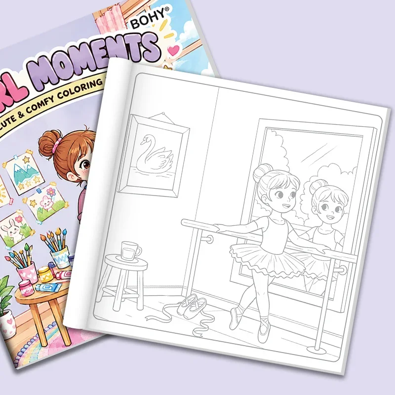 1 Children's Fun Life Graffiti Coloring Book, Include Daily Scenes Such As Reading in The Study, Baking in The Kitchen, 24 Pages