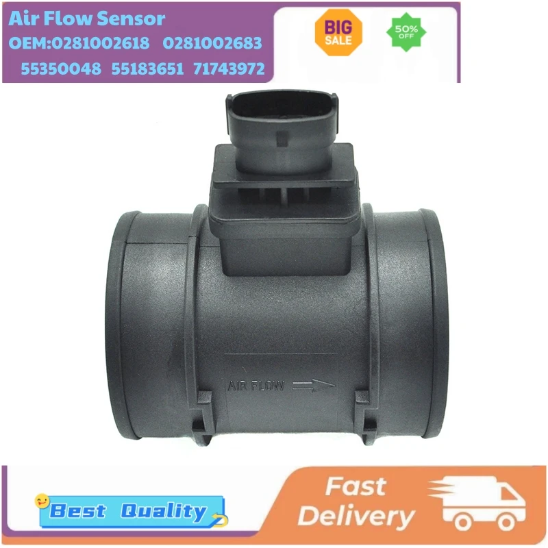 

Датчики массового расхода воздуха автомобиля 0281002618 0281002683 55350048 55183651 71743972 Расходомеры воздуха для Fiat Opel Vauxhall Chevrolet