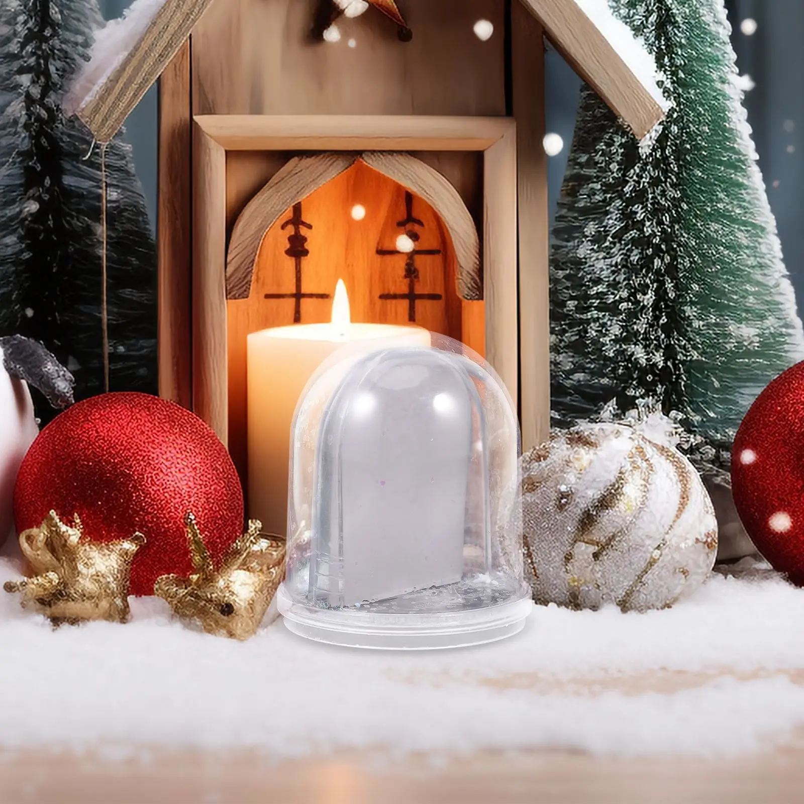 Mini Snow Globe Diy Snow Globe Photo Frame Ornament New Year Gifts Plastic Snowglobe Craft Picture Frame Christmas party decors