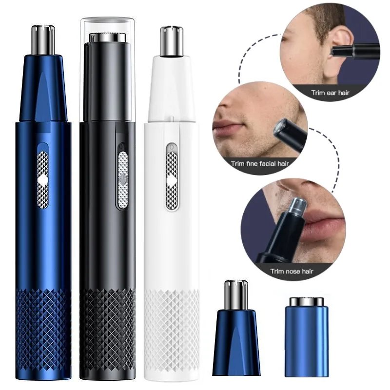 Electric Nose Hair Clipper Rechargeable Multi-kinetic Shaving Two-in-one Unisex Fully Automatic Washable Shaving Nose Trimme