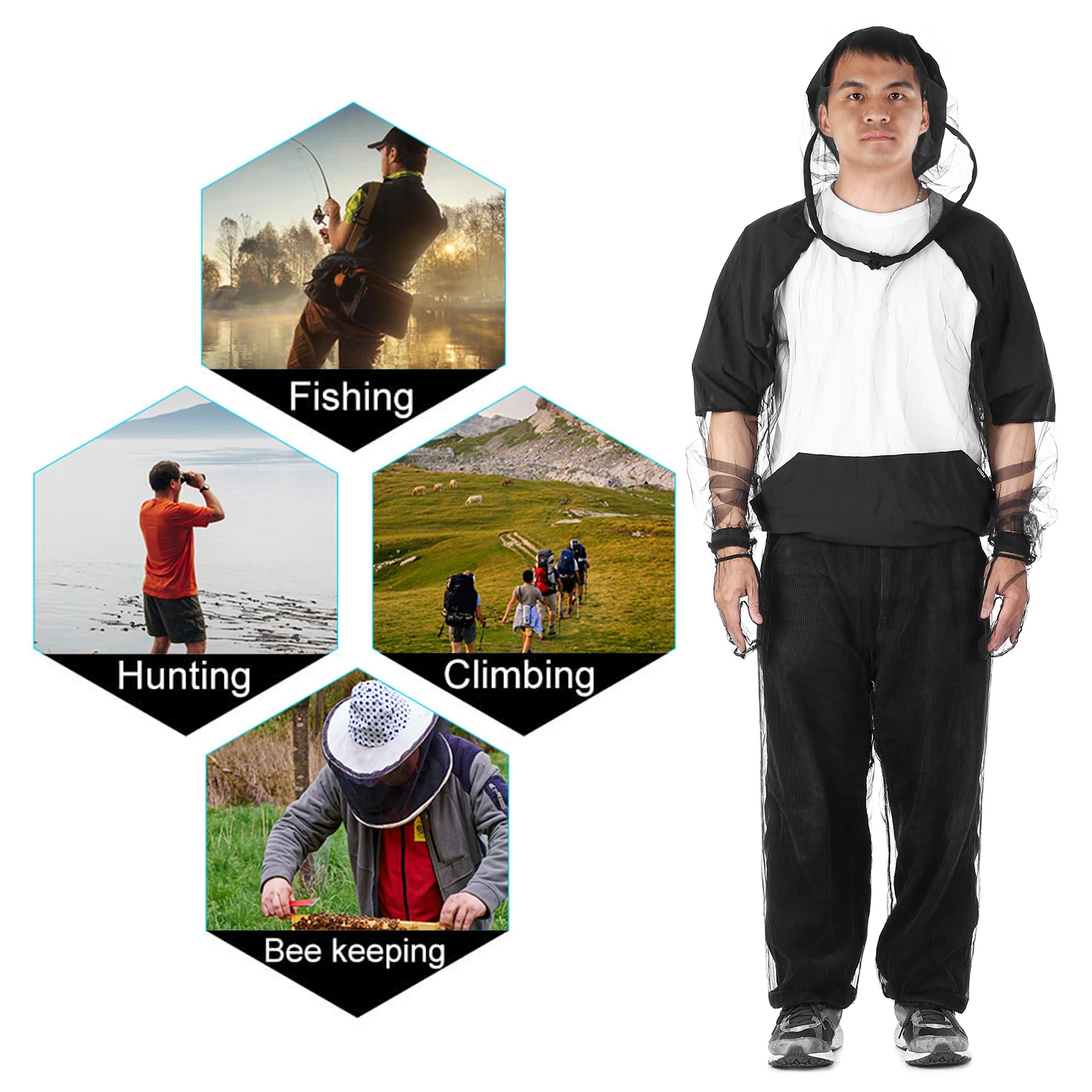 سترة Lixada قابلة للتنفس مع غطاء محرك السيارة