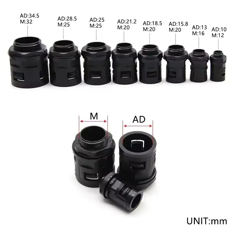 

20mm Electrical Conduit Connection Joiner Polyamide Nylon Quick Coupling M20x1.5 for AD21.2 Flexible Plastic Conduit Pipe Gland