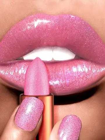 Rose smoke powder, bright starry sky, glossy velvet texture, durable, make your lips shiny, waterproof, anti-fouling.