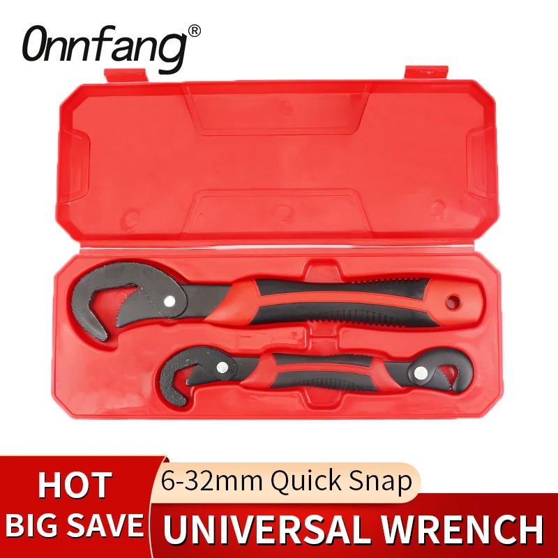 

Onnfang 6-32mm Universal Wrench Adjustable Spanner Multi-function Tool Home Purpose Universal Pipe Wrench Repair Key Box Set