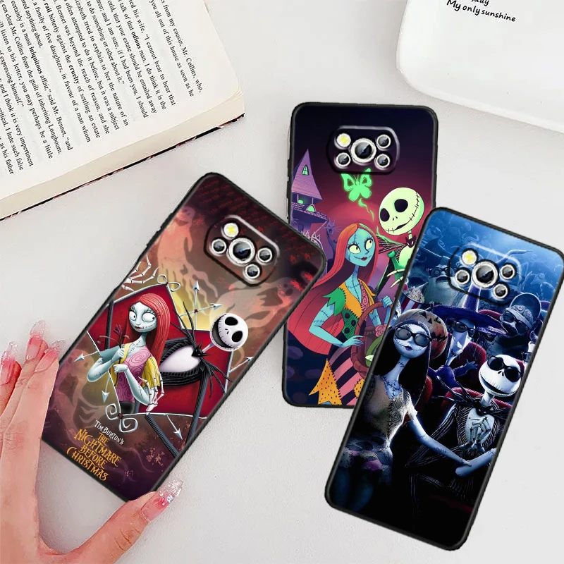 The Nightmare Before Christma For Xiaomi Mi Poco F5 F4 F3 X6 X5 X4 X3 M6 M5 M5S M4 M3 C65 Pro GT NFC 5G Black Funda Phone Case