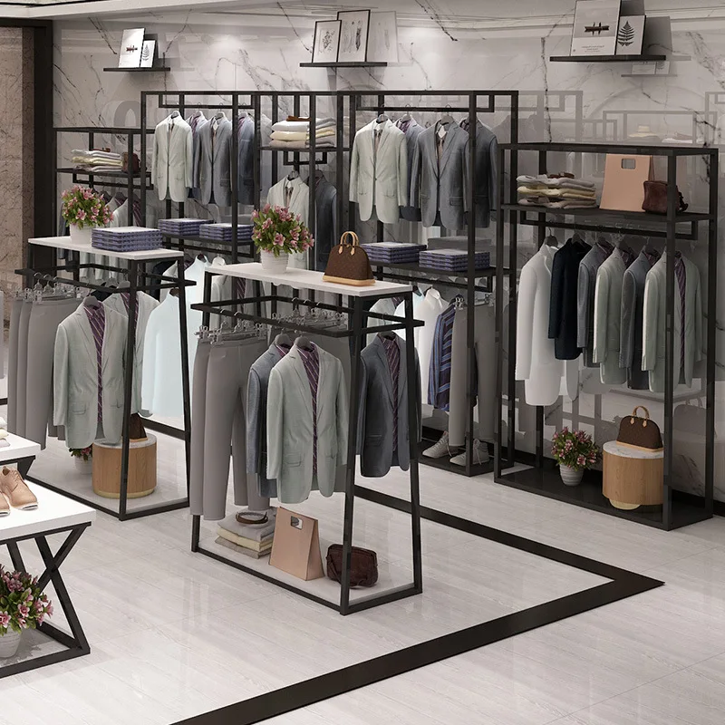 

Customize.Kainice Hot Sale Metal Steel Hang Stand Retail Hanging Clothes Display Racks Garment Store Furniture Display Clothing