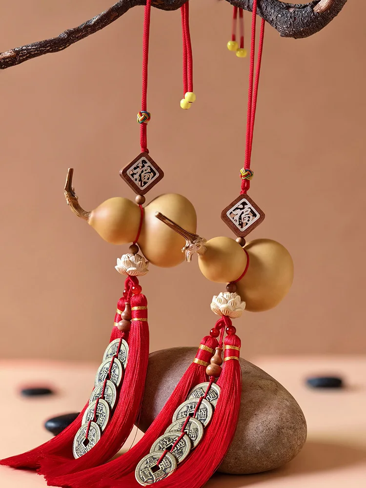 

Медная монета Пяти Императоров с кисточкой-тыквой, подвесное украшение, декор для нового дома, украшение для двери