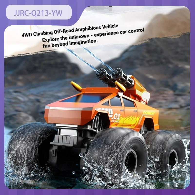 

Новинка 2023 года JJRC-Q213-YW RC Cars-амфибия, полноприводная водяная пушка, радиоуправляемая вращающаяся трюковая машина, автомобиль для ползания по камню, подарочные игрушки
