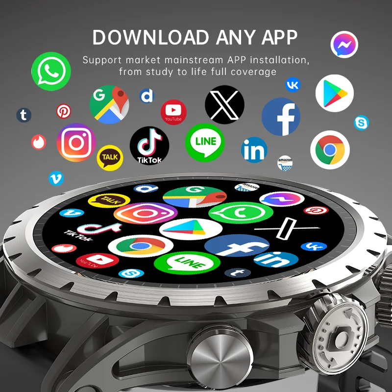 NEW 4G Android 9.0 Smartwatch Amoled Screen Rotating Camera 4G/5G Calling GPS Position Wifi Sport Q85 Smart Watch Sim Card 128GB