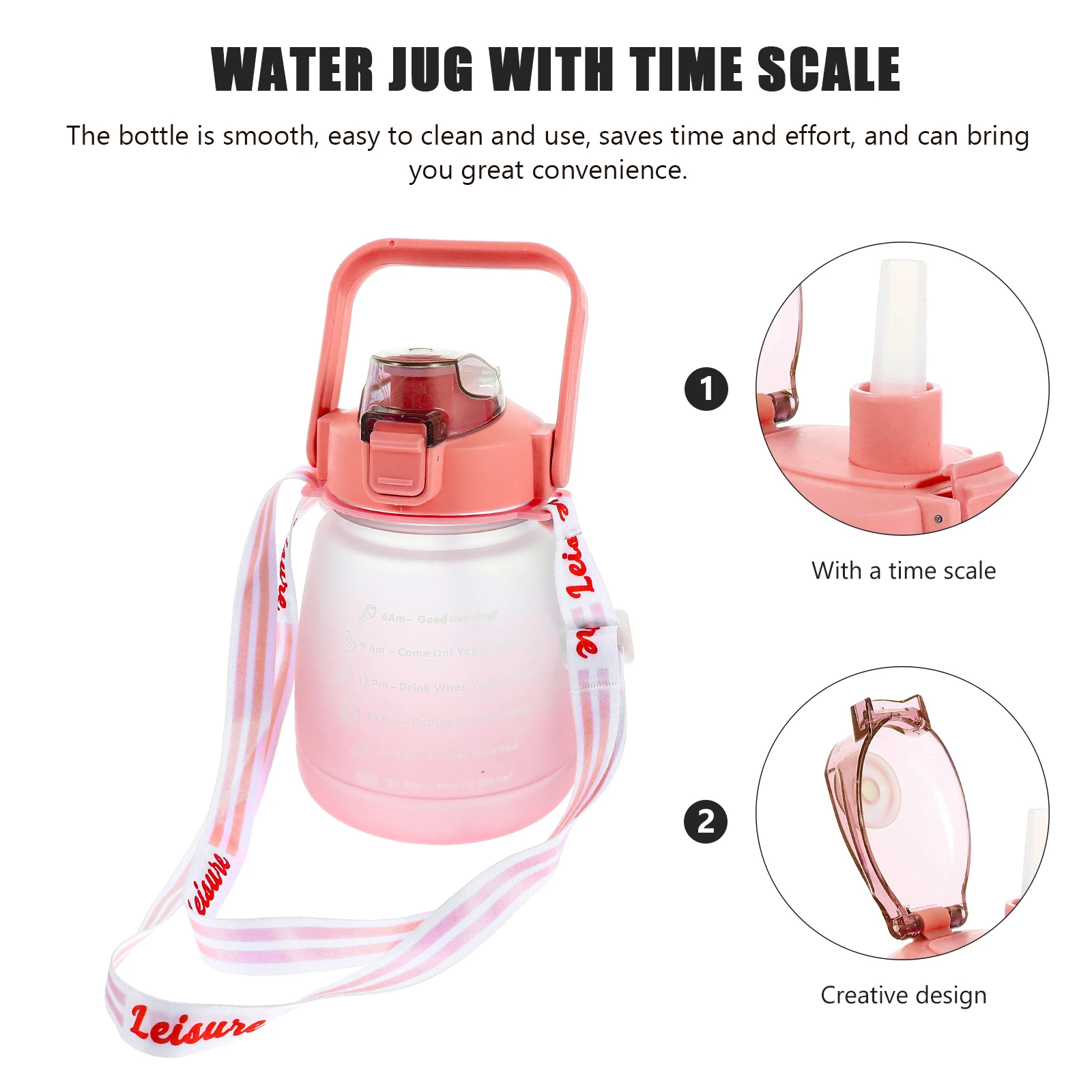 

Sport Bottle Plastic Water Bottles Container Red Pp Large Capacity Sports Travel