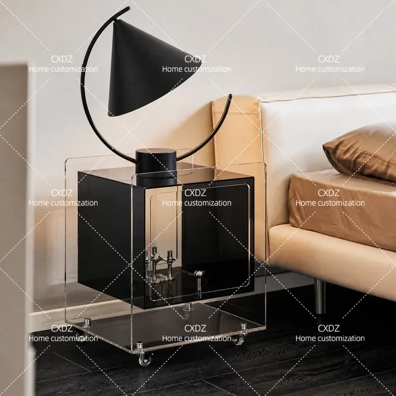 Modern Minimalist Acrylic Side Table Removable Creative Storage Nightstand for Bedroom Sofa Living Room Simple Design