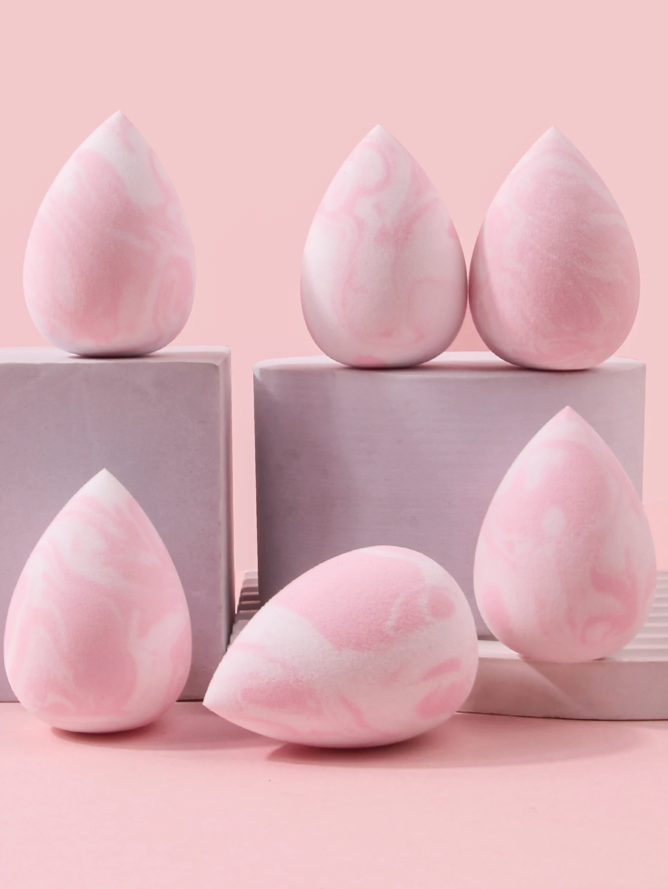 6-delige professionele make-upsponsset Grote zachte cosmetische blender en poederdons Beginnersvriendelijke gezichtsmake-upkit