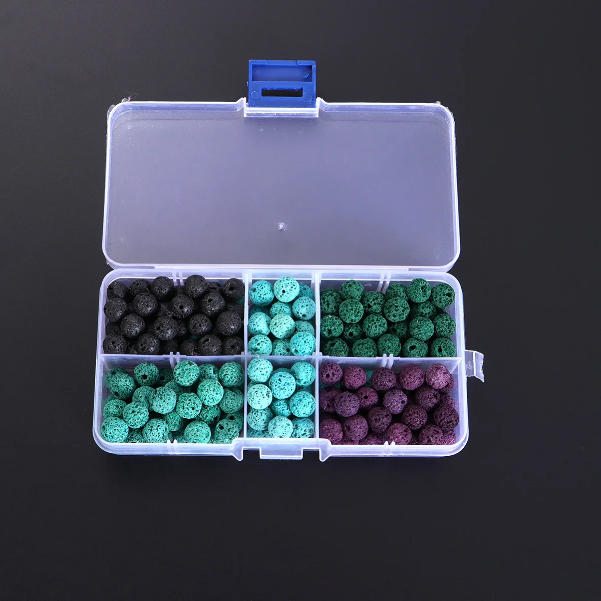 200Pcs 8mm Volcanic Stone Round Beads Artificial Colors for DIY Jewelry Making Bracelets Necklace Earrings Spacer Beading Set