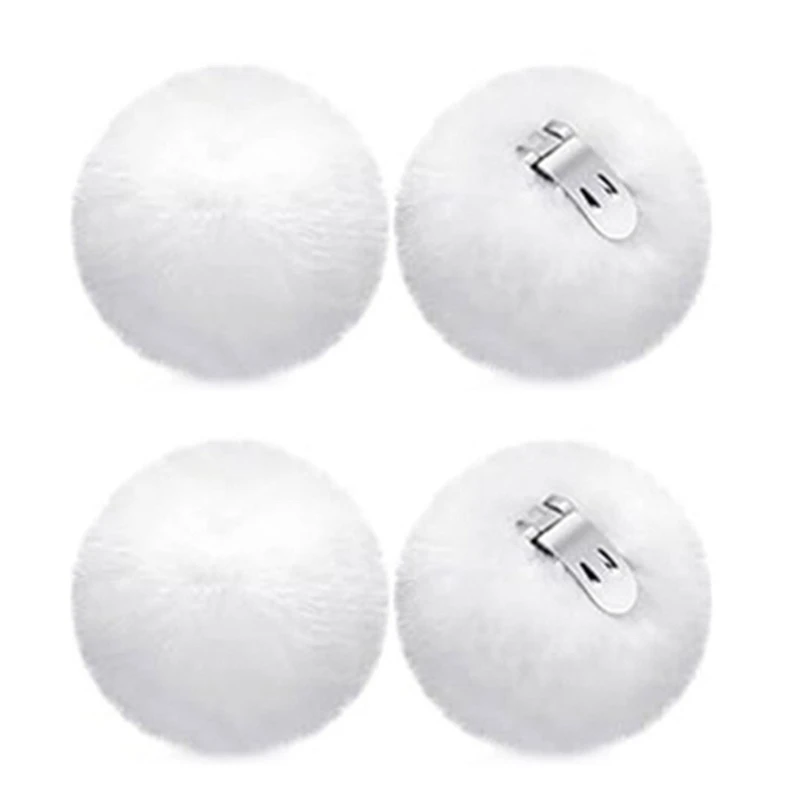 4 pieces Fluffys Ball Shoe Clips Set Detachable Shoe Accessories Thoughtful Gift Fashionable Shoe Decorations for Women