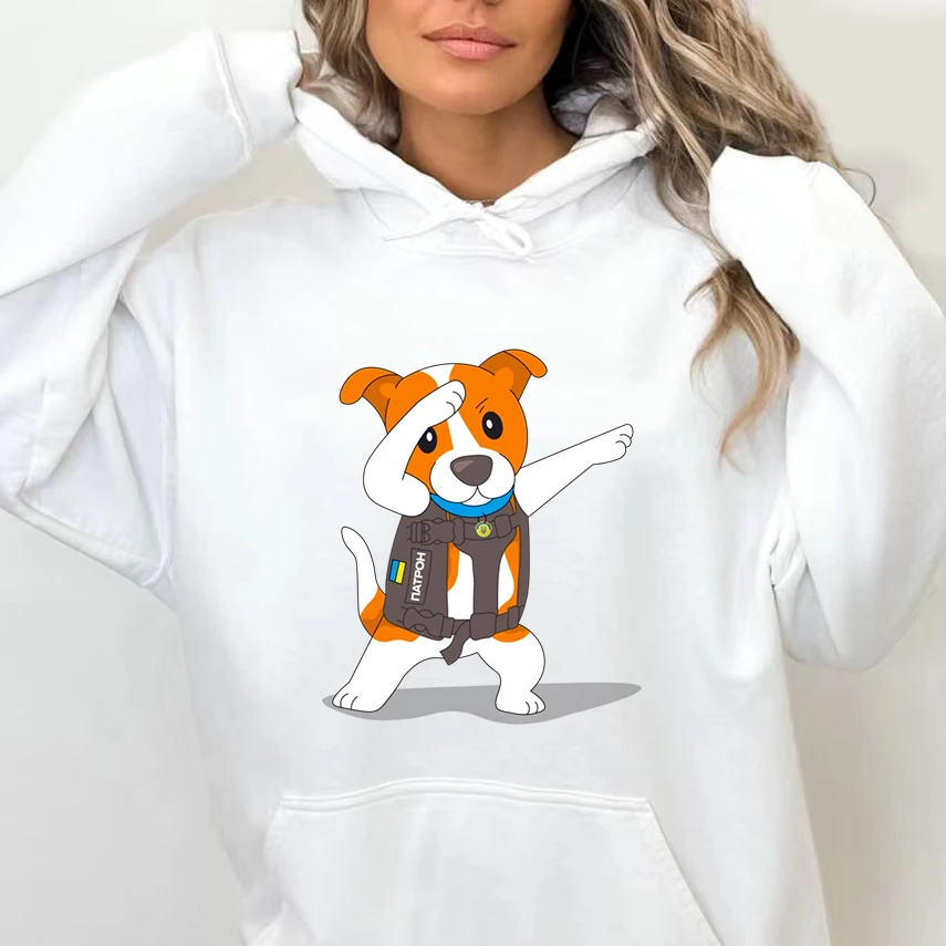 Doggy Patron Long Sleeve Cartoon Graphic Sweatshirts Harajuku Fashion Y2k Woman Hoodies Kawaii Women's Clothing