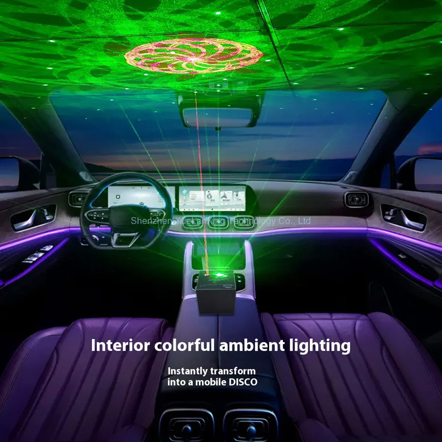 بطارية قابلة للشحن R & G جهاز عرض ليزر ديسكو إضاءة دي جي 64 أنماط الرقص بار تأثير السيارة حفلة عيد الميلاد تزيين مصباح مسرح E01