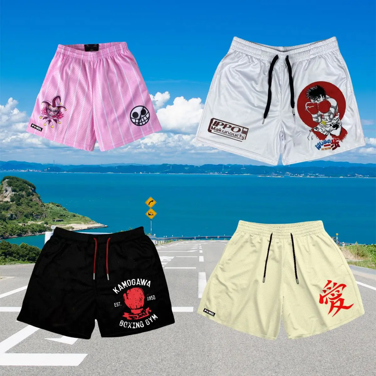 

2025 Summer New Hajime No Ippo Shorts Kamogawa Beach Casual Loose Men's and Women's Sports Motorcycle Quick-drying Shorts