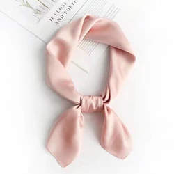 New senior color imitation silk small square scarf silk scarf women all professional scarf decoration solid color