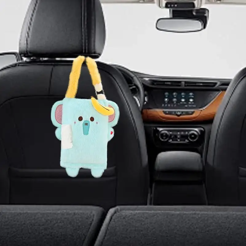 For Refer To Description Plush Car Tissue Box Creative Car Tissue Box Holder Car Napkin Box Portable Seatback Tissue Box Car