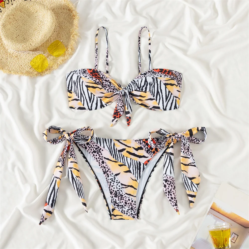 女性のためのセクシーな包帯ビキニ,花柄の水着,マイクロタンガ,腕立て伏せ,ビーチウェア