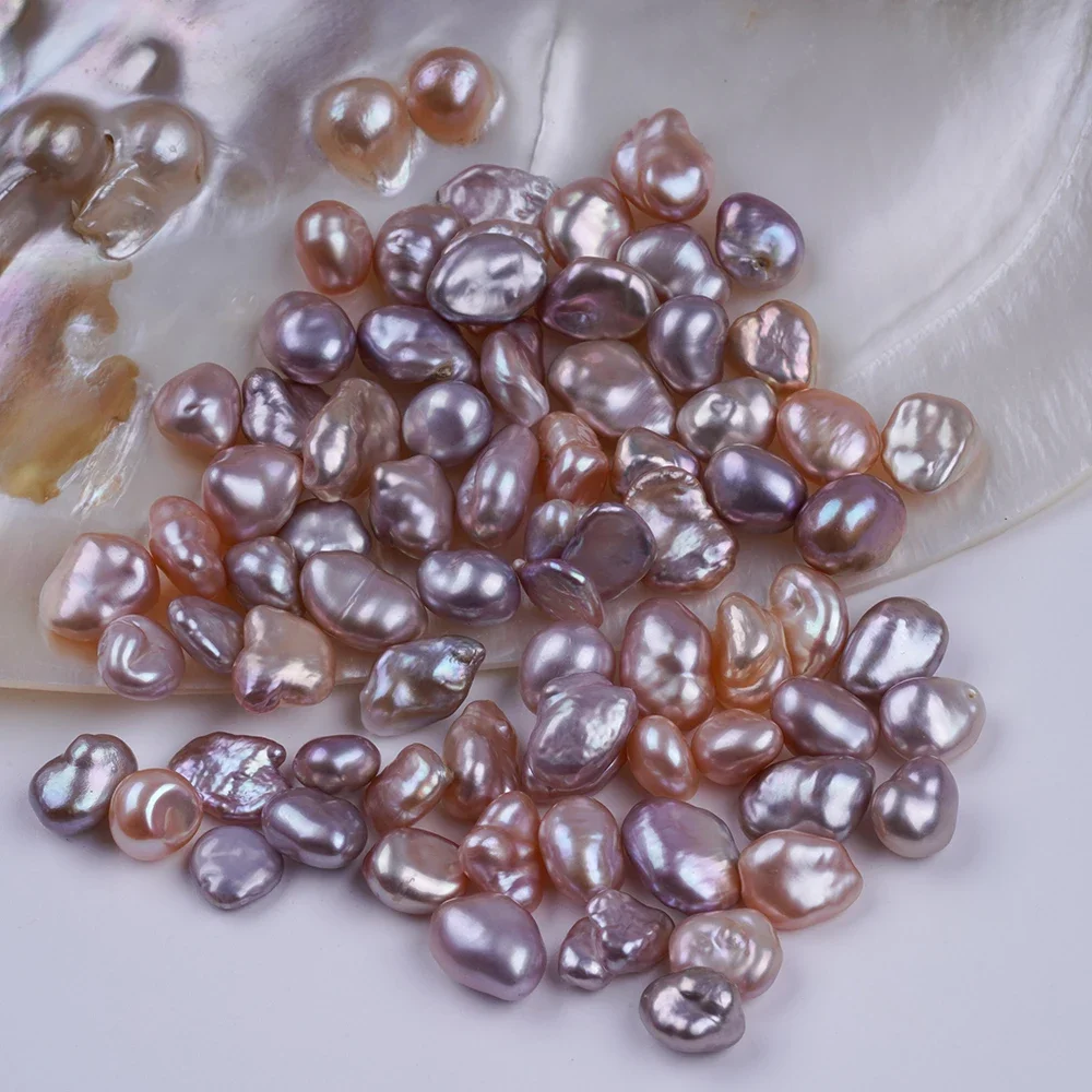 AAAA 7-9mm natural purple color freshwater loose keshi pearls beads for women jewelry making