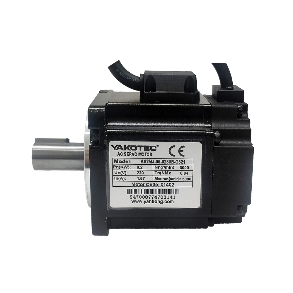 New and original YAKO AS2MJ-06-0230B-G321 Servo Motor 220VAC 200W 3000rpm