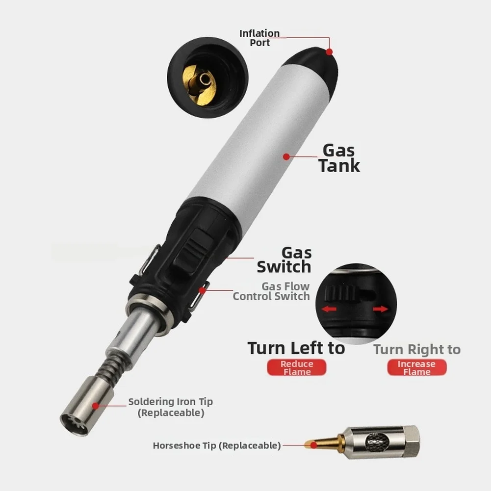 12ml Butane Tank Portable Heating Tool Pen for DIY For Electronics Repair Soldering Model Making Flame Temp 1300C Heating 450C