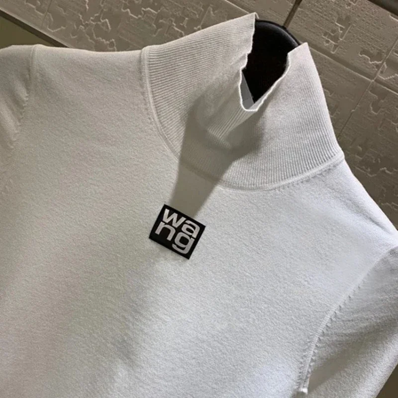 Luxury Brand 2024 Autumn Winter Women\'s Sweater - Knit Turtleneck, AW Wang Design, Pullover Style Blusa De Frio Feminina