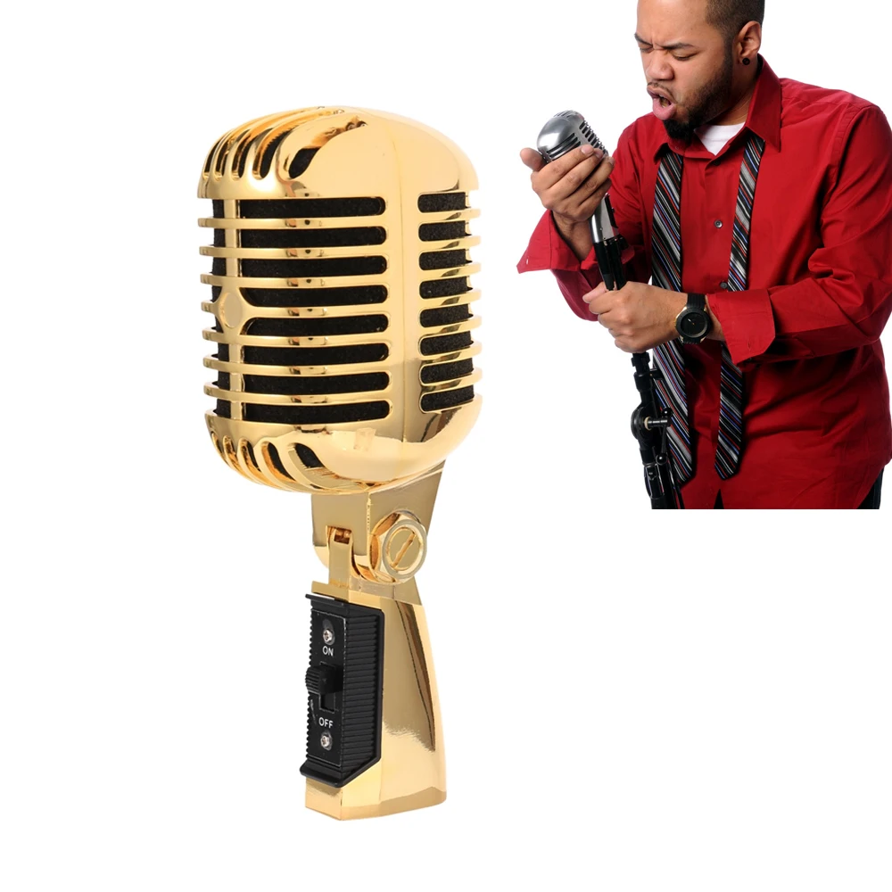 

Dynamic Microphone Karaoke Speaker With Microphone Wired Vintage Classic Portable Bar Stage Performance KTV Karaokes Speech