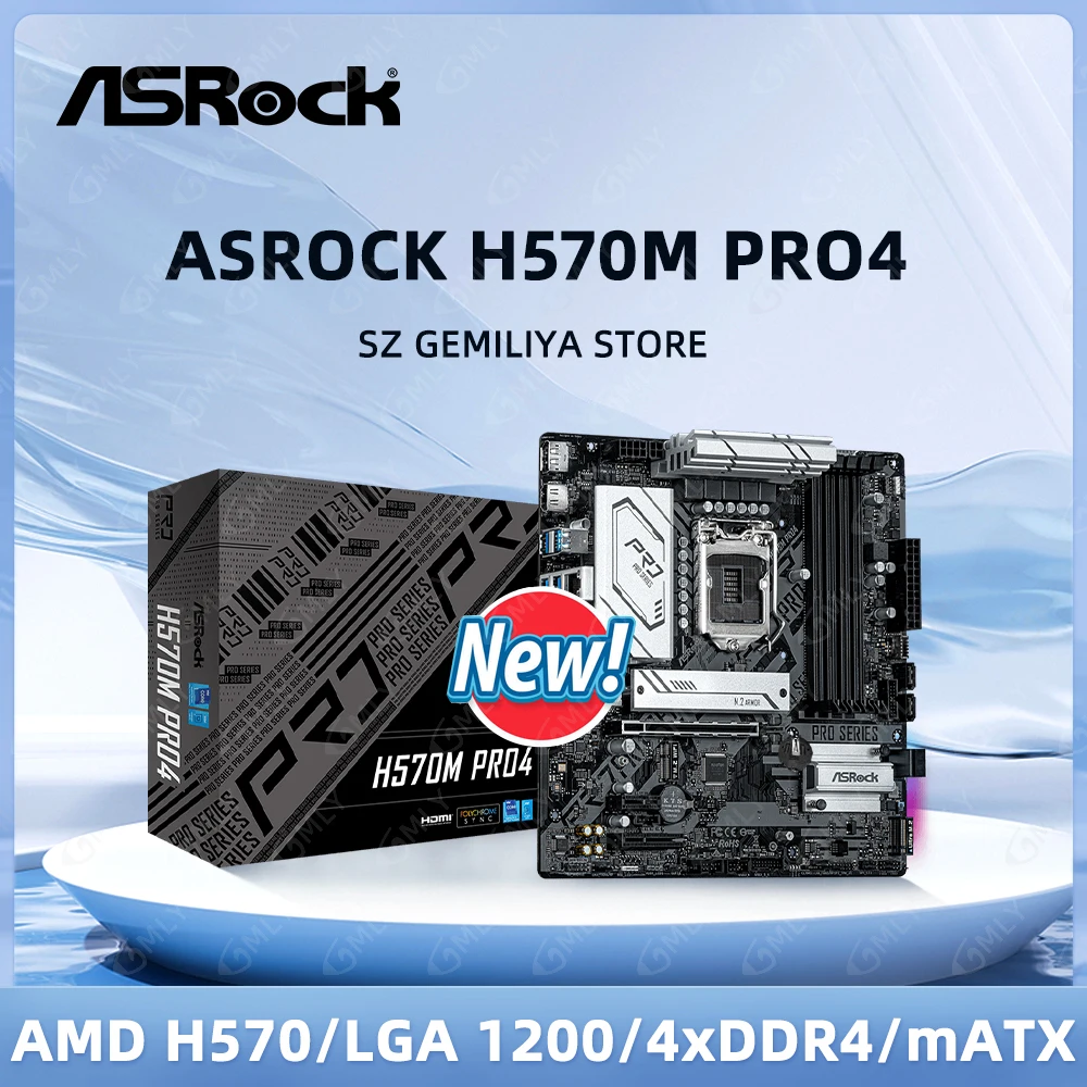 ASRock H570M PRO4 Motherboard support i5-11600K 10900F 10400F G6605 11400F cpu LGA 1200 Intel H570 DDR3 M.2 Micro ATX new