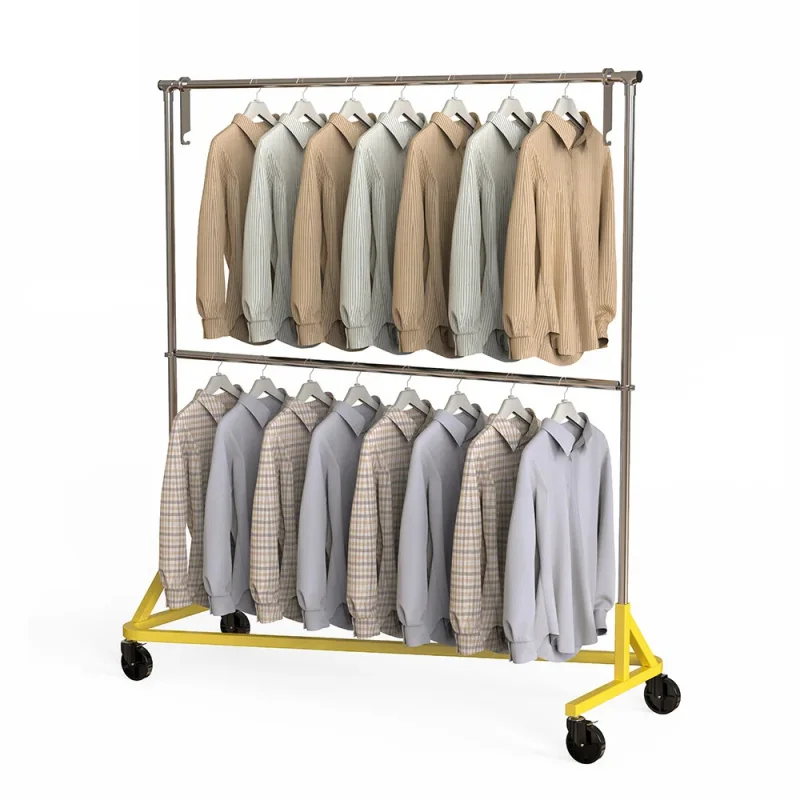 

custom.Customized Fashion Clothing Display Stand Steel Garment Rack With Wheels-shirt Clothing Fixtures Stand