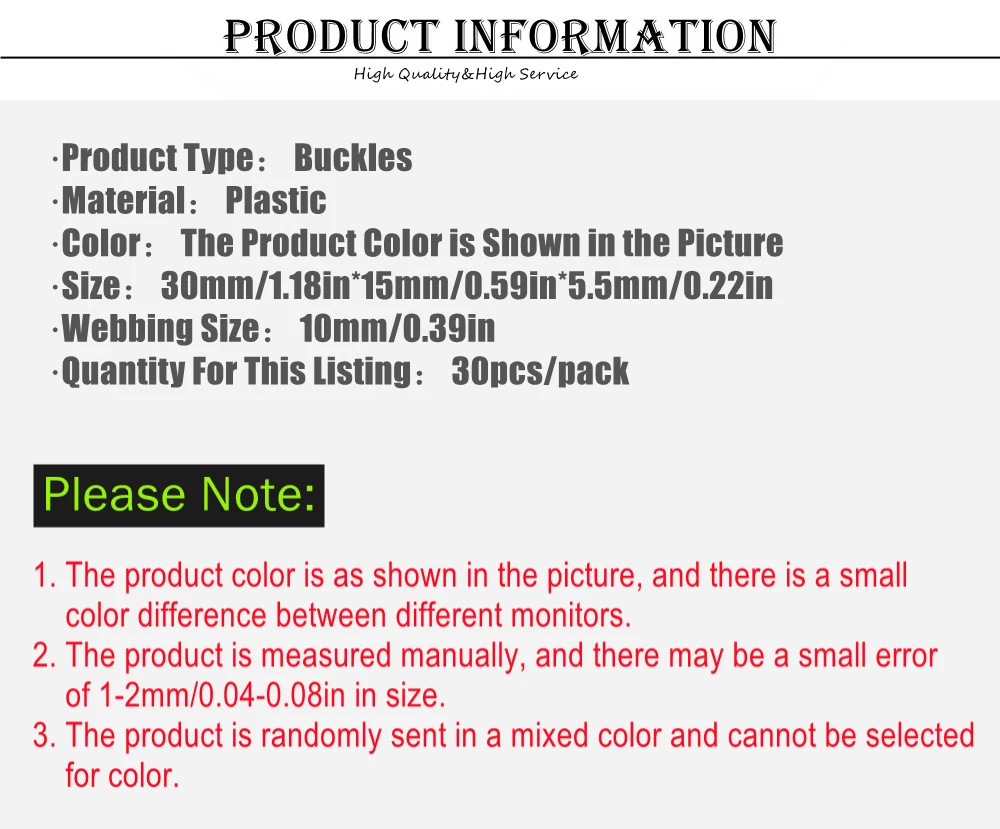 30 Stück/Packung 10mm Seitenschnellverschluss Gebogene Fallschirmschnalle 550 Paracord Armband Clip Katzenhalsband Gurtband Rucksack DIY Zubehör – Detail 2