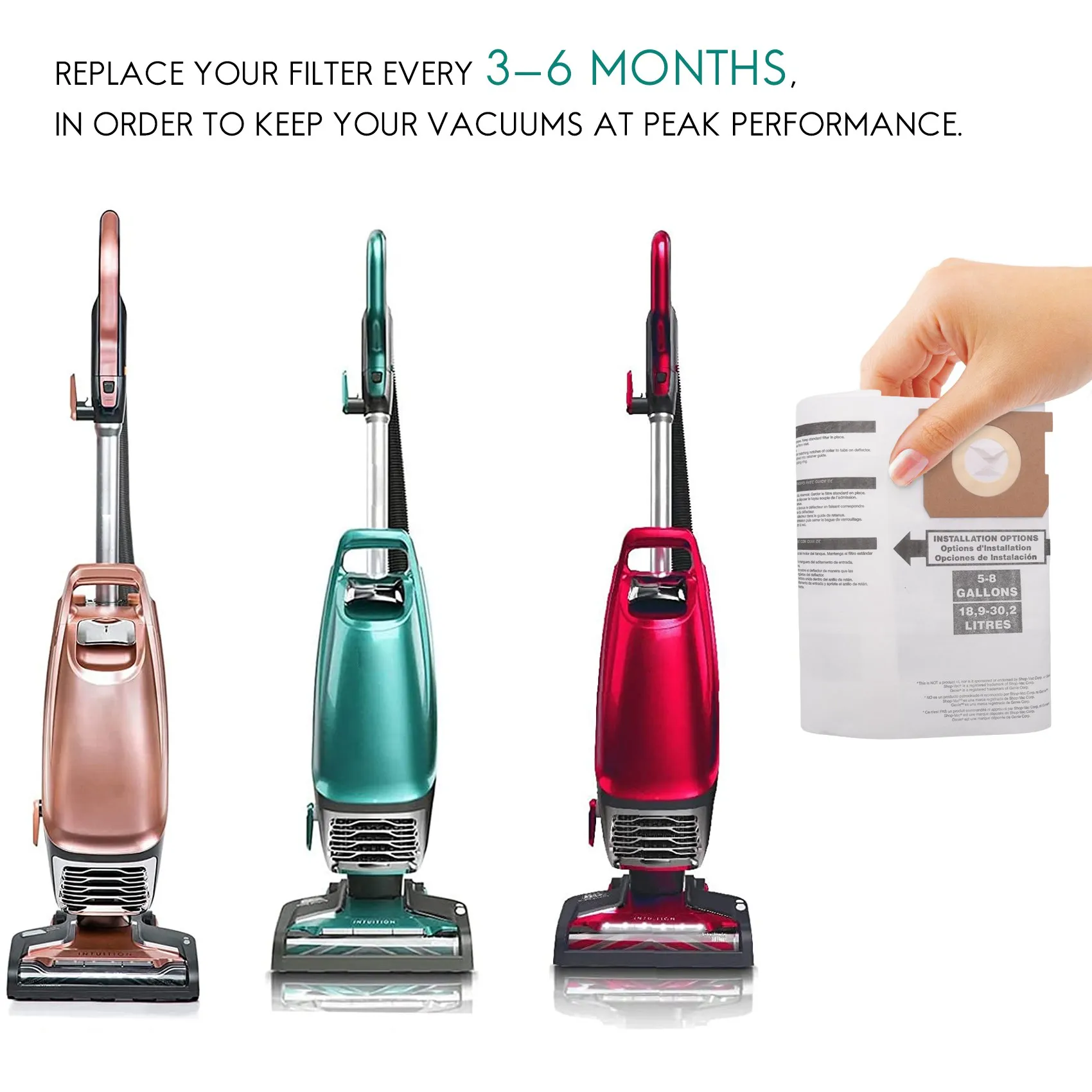 

-A90P 5PC Replacement Wet/Dry Vacuum Bags Dust Bags For Shop-Vac Ridgid 5-8 Gallon Vacuum Cleaner 9066100 90661 906-61