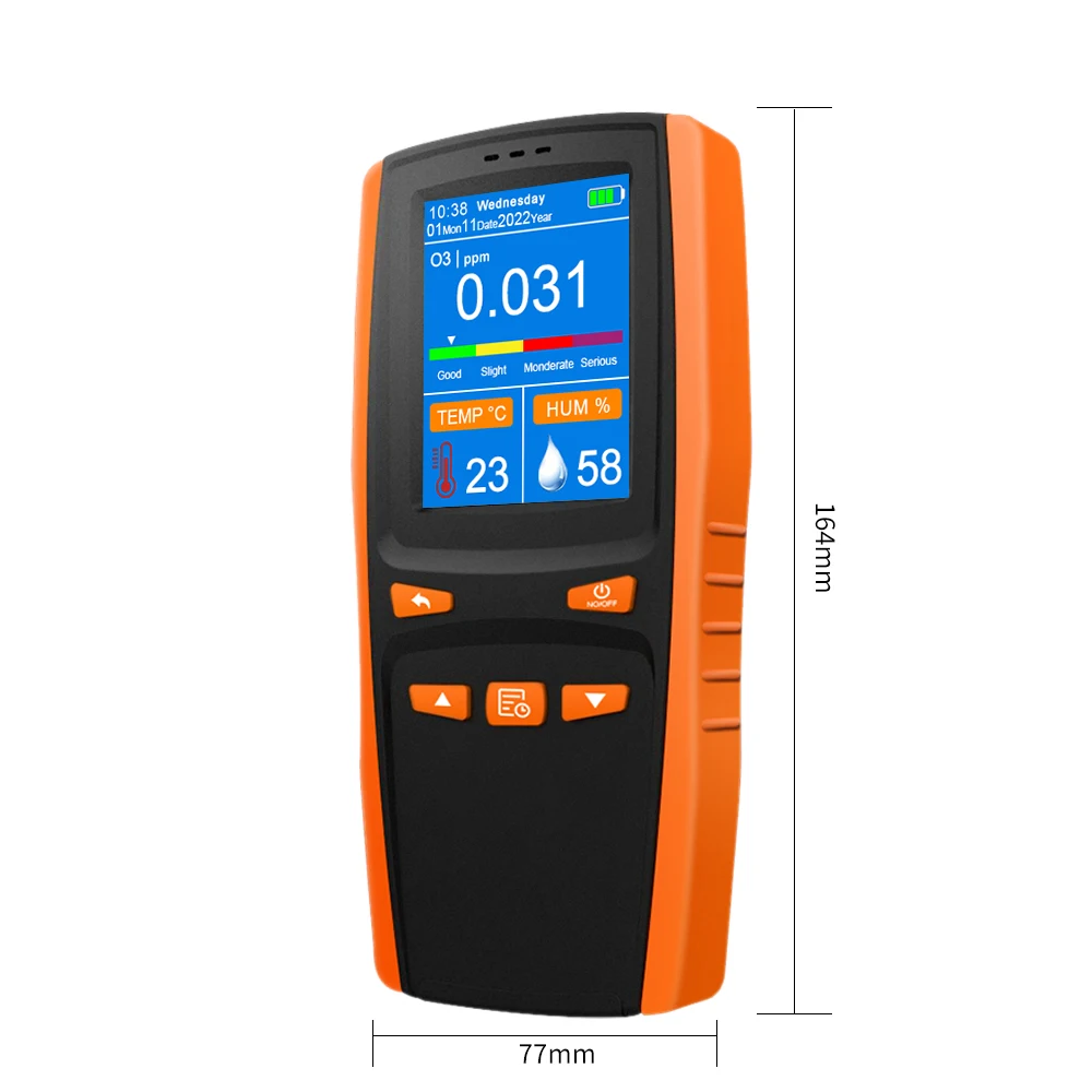 Dienmern New DM509 O3 Portable Ozone Quality Detector LCD Display Temperature and Humidity Sensor Meter,with Date/Time