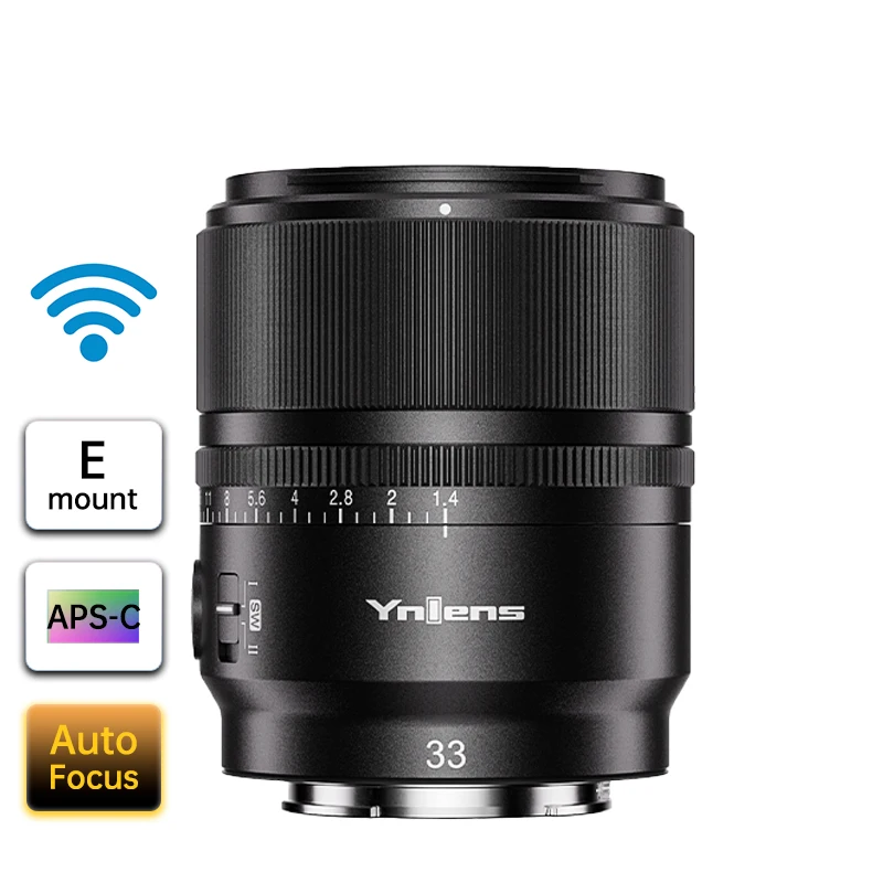 YONGNUO 33mm F1.4S Camera Lens APS-C Auto Focus Lens for Sony E Mount Cameras YN33mm F1.4S DA DSM WL Pro for A7 A7III A7RIV