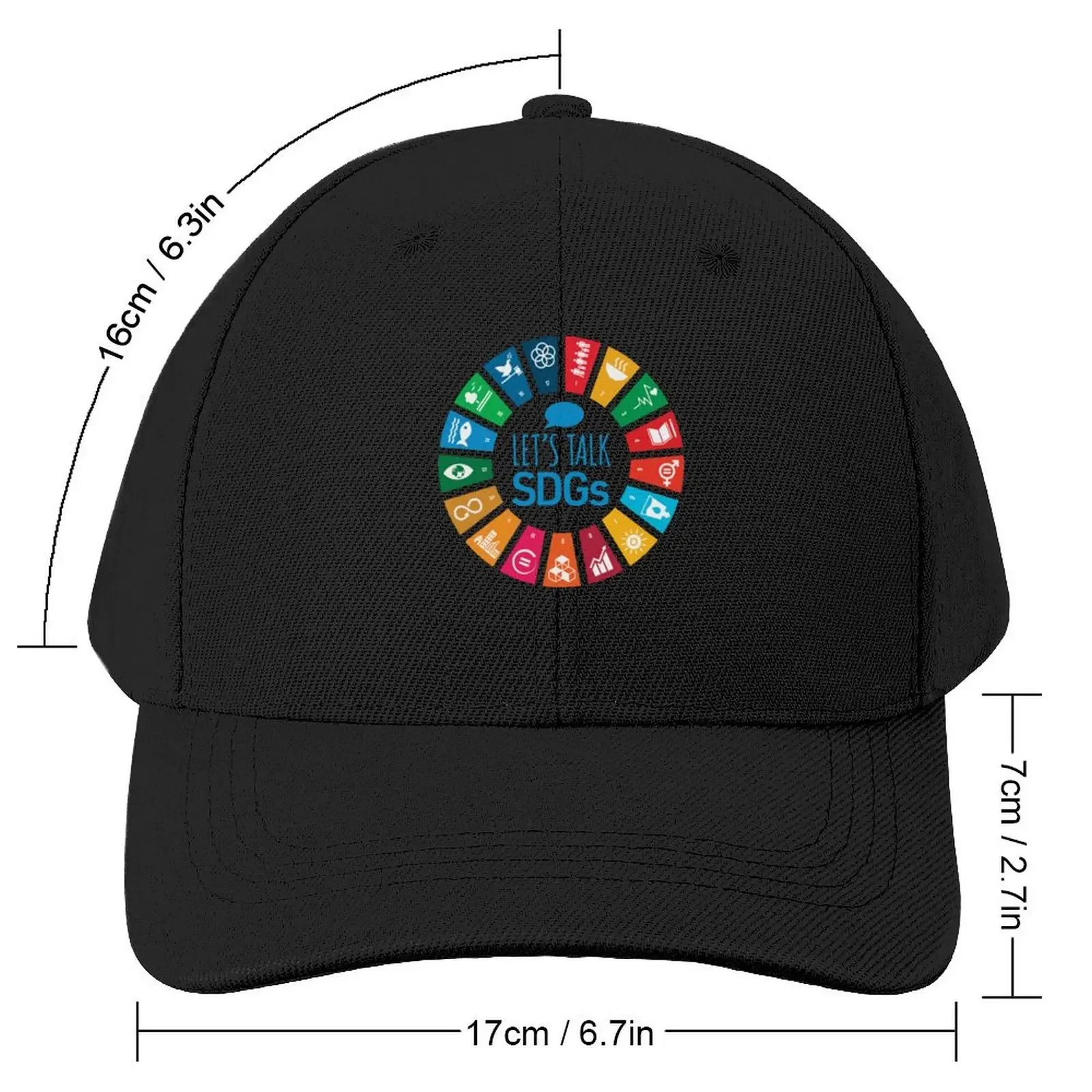 Let's Talk SDGs UN Global Goals Logo United Nations Sustainable Development Goals 2030 Baseball Cap Vintage Woman Men's