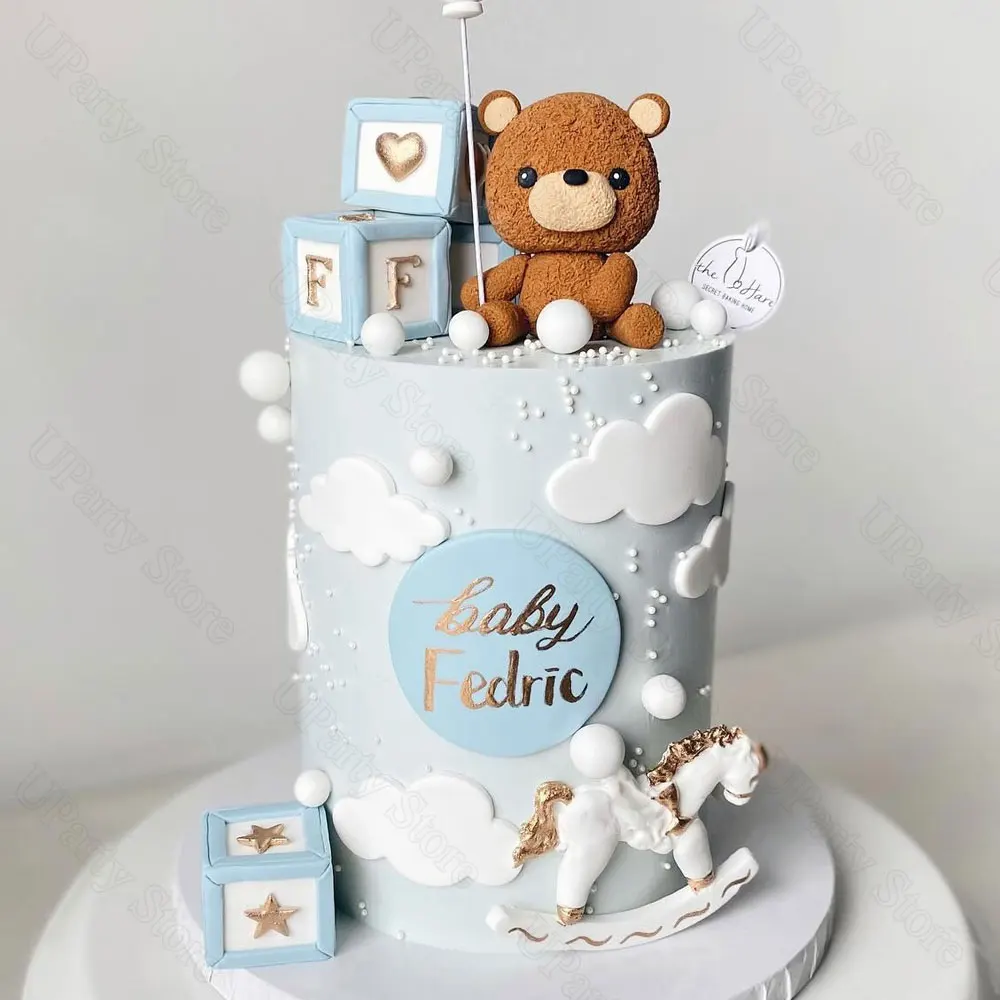 6/30/60Pcs White Cloud Cake Toppers Centerpieces White Cloud Shaped Cupcake Toppers for Birthday Baby Shower Cake Decorations