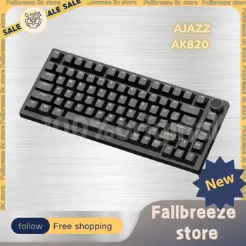 AJAZZ AK820 Wired Mechanical Keyboard Multi-function Knob Hot Swap Gaming Keyboard Ergonomics Gasket Gamer PC Accessory Special