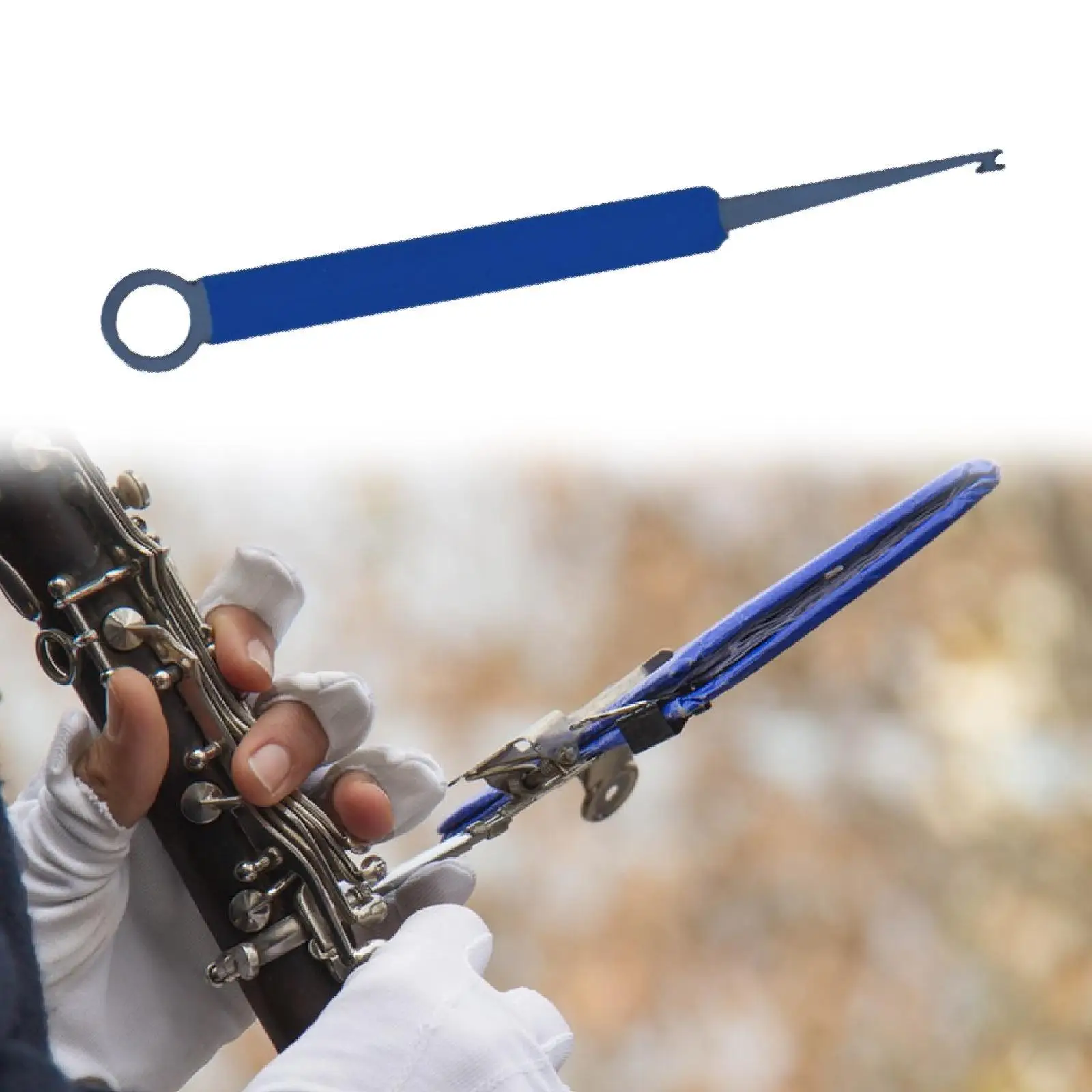 Strumento di riparazione per strumenti a fiato Impugnatura comoda Gancio a molla per manutenzione compatto antiscivolo in acciaio inossidabile per sassofoni per flauto