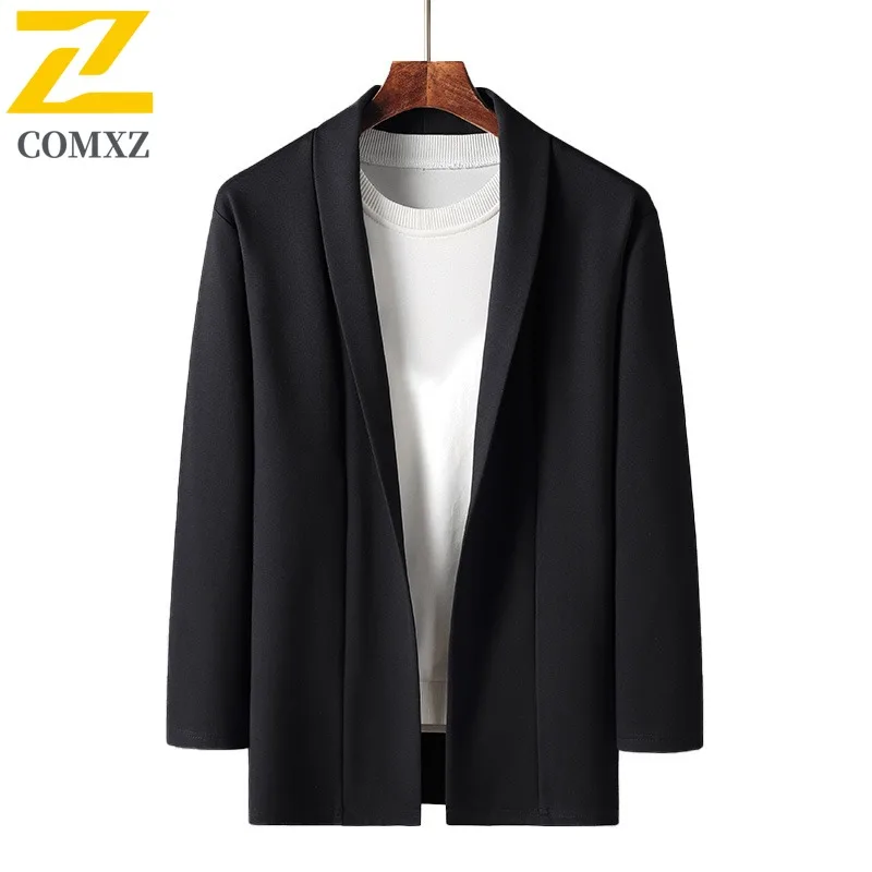 COMXZ Breathable Windbreaker Coat Top Luxury Outdoor Office Business  Anti Wrinkle Jackets Solid Color Jacket with No Hood