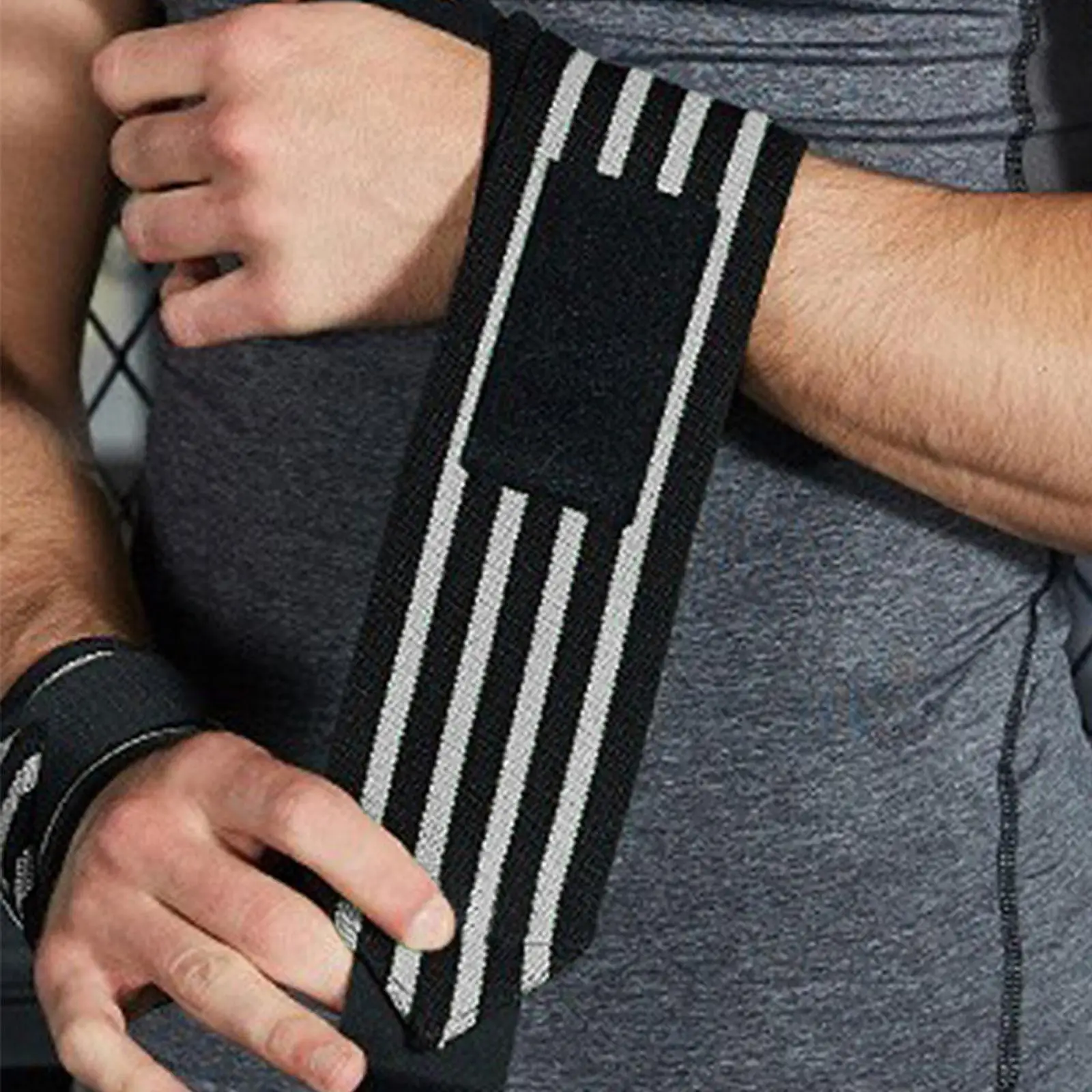 4x اللياقة البدنية الصالة الرياضية المعصم التفاف ضمادة عالية مرونة المعصم دعم الأشرطة للتمرين الجمباز رفع الأثقال تدريب القوة #1