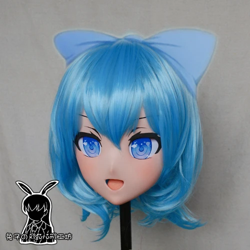 (KM9171)Quality Handmade Female/Girl Resin 3/4 Head Japanese Cartoon Character Cosplay Cirno Kigurumi Mask Crossdresser