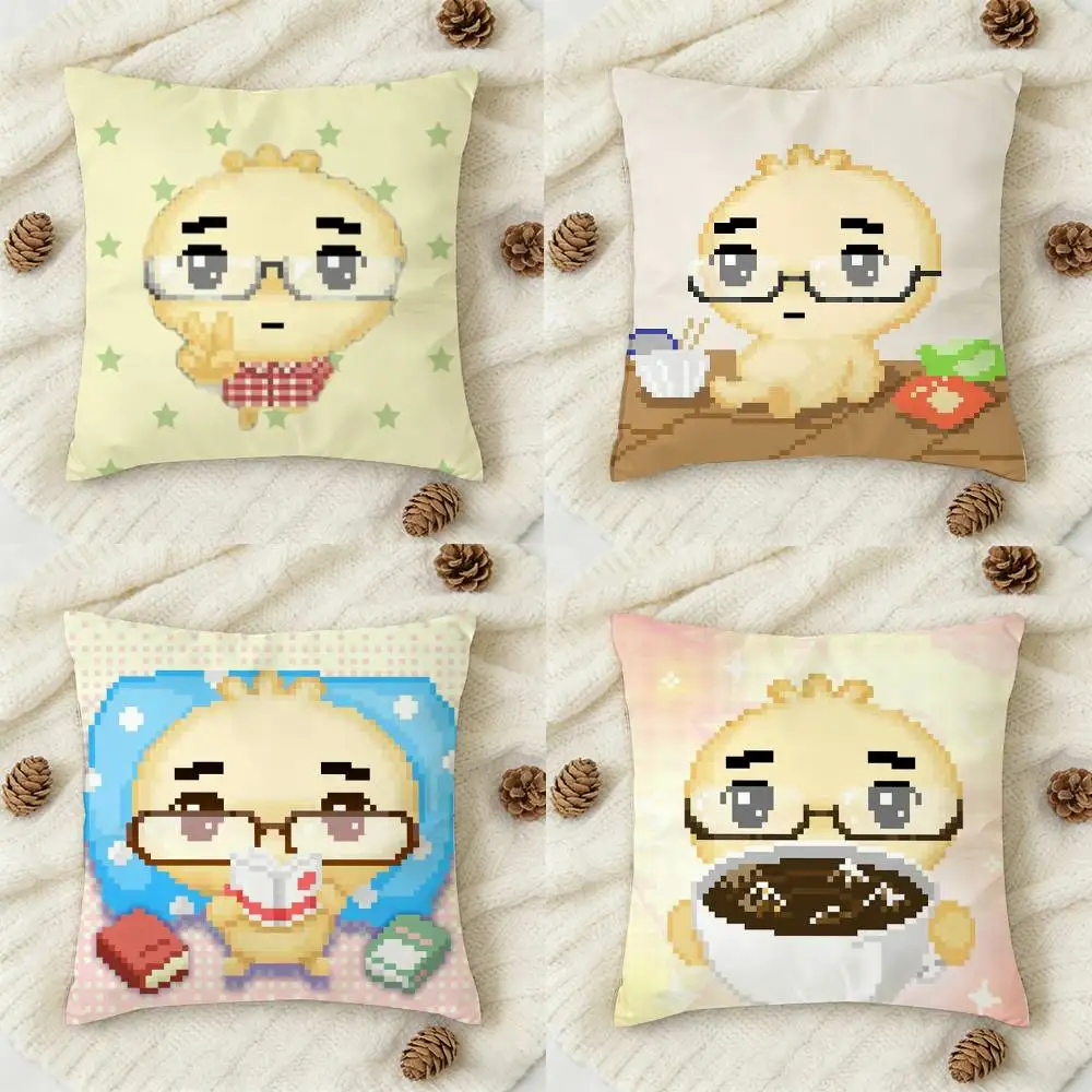 Korean G-Glasses Dumpling Double-sided Printed Square Decorative Cushion Cover for Sofa Living Room Home Decor