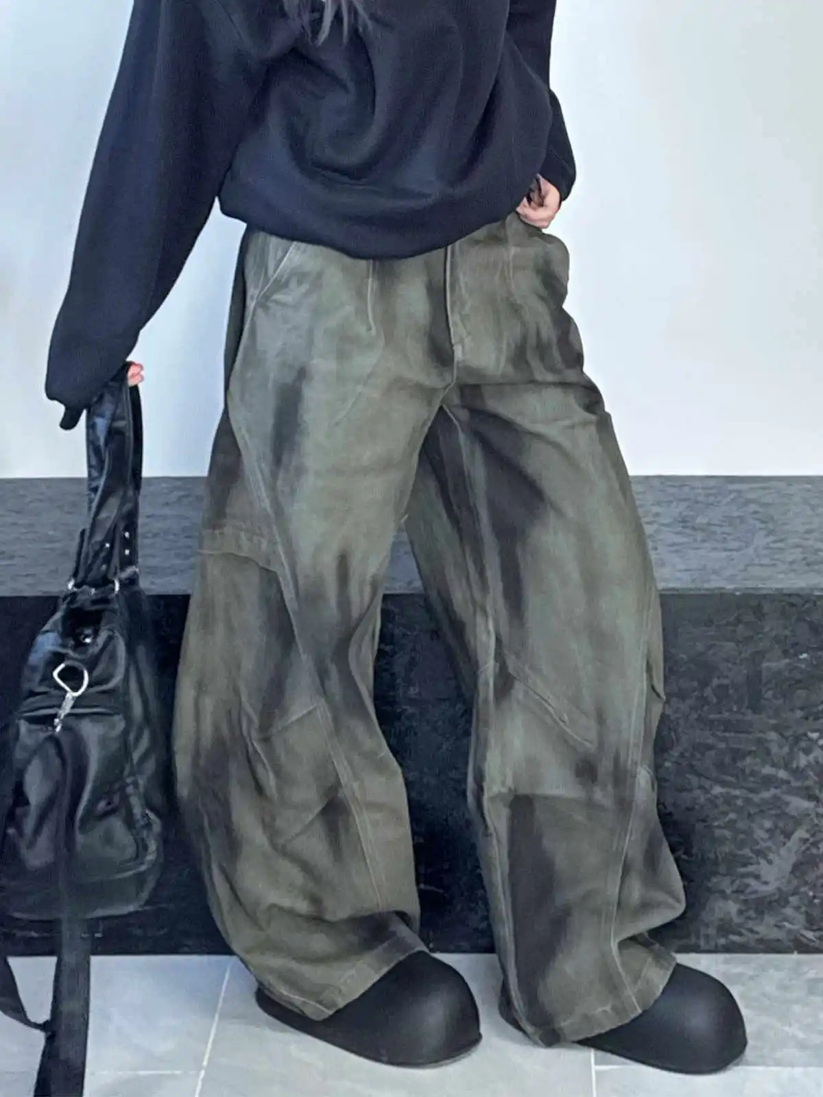 

Women Green Gothic Y2k Baggy Jeans Harajuku Aesthetic Japanese 2000s Style Emo Denim Trousers Vintage Jean Pants Trashy Clothes