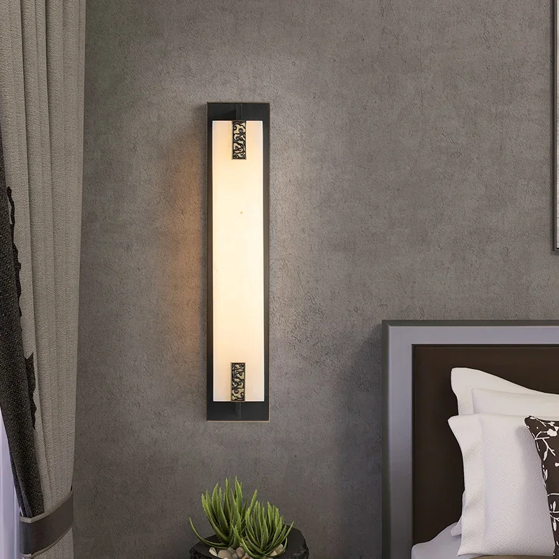 SEAN Brass Wall Light LED Modern Luxury Marble Sconces Fixture Indoor Decor for Home Bedroom Living Room Corridor