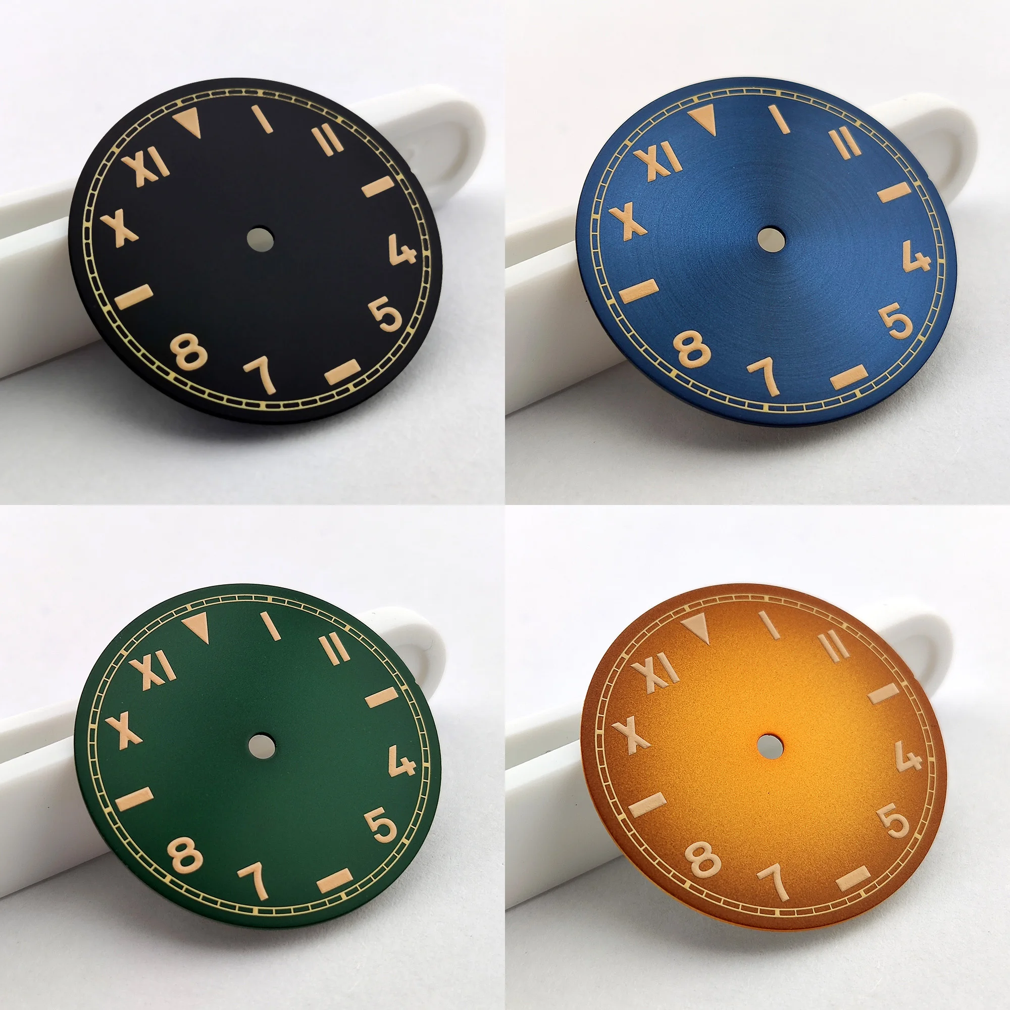 Image of 28,5 mm Zifferblatt, NH35-Zifferblatt, grün leuchtend, Herrenuhr-Zubehör, Zifferblatt, passend für 4R/NH35/2824/8215 Uhrwerk, DIY-Logo-Zifferblatt, 8215-Zifferblatt