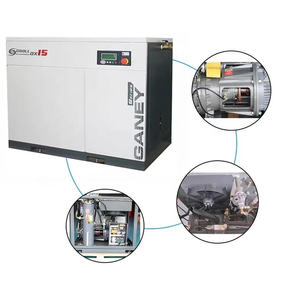 11kw 250 CFM Screw Air Compressor Industrial Lubricated Bearing Motor CO2 Gas Cooled High Quality Energy Saving Stable
