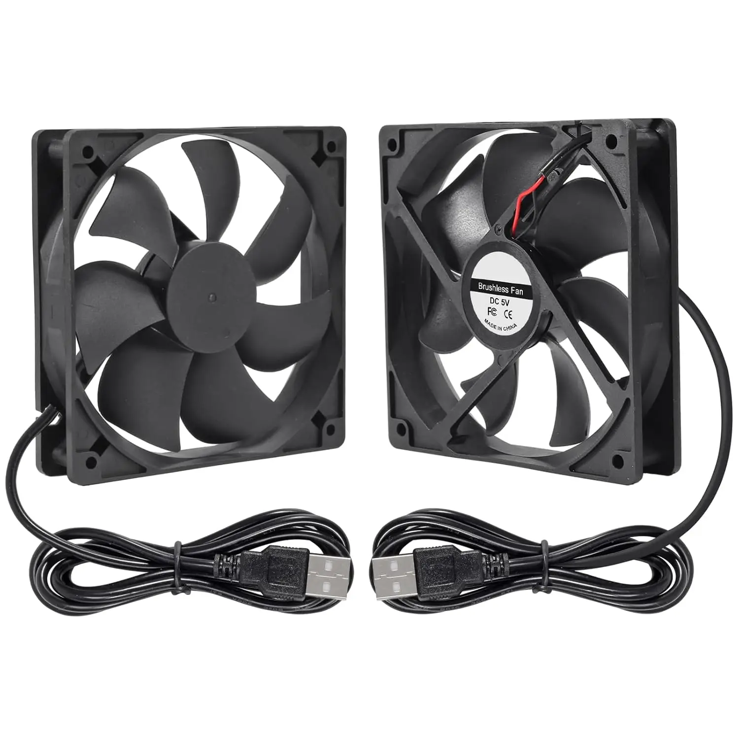 

2 шт. 12025 вентилятор 120x120x25 мм DC 5 В 120 мм x 25 мм USB бесщеточный охлаждающий вентилятор для ПК, сменный вентилятор с шарикоподшипником 120 мм для охлаждения DIY