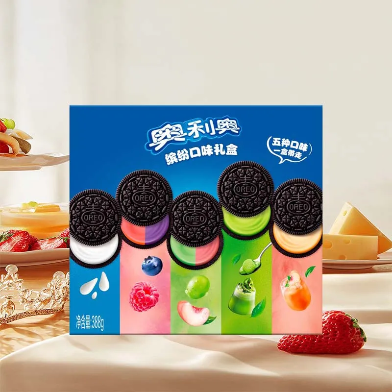 13.7 أونصة (38 جرام) * عبوة واحدة من عبوات هدايا ملونة لملفات تعريف الارتباط أوريو، تحتوي على 20 ملفات تعريفية ملفوفة بشكل فردي